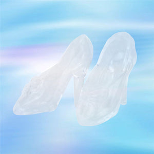 6pcs Transparent Mini Cinderella Princess Inspired Slipper High Heel Shoe Party Decoration for Weddings Birthday Party Table Serving Cosplay Party