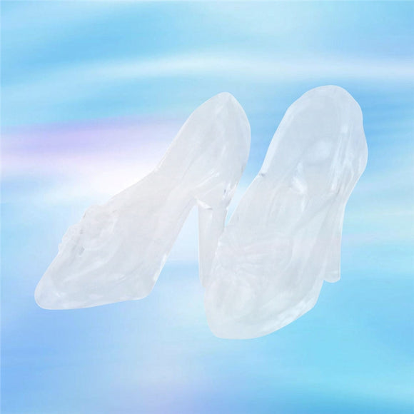 6pcs Transparent Mini Cinderella Princess Inspired Slipper High Heel Shoe Party Decoration for Weddings Birthday Party Table Serving Cosplay Party