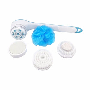 Ergonomic Design Electric Massage Bath Brush Anti-Slip Long Handle Body SPA Massage Shower Brush With 4 Heads