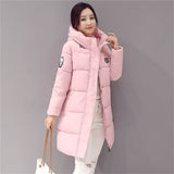 Black/White/Pink Casual Warm Long Sleeve Ladies Basic Coat Women Parkas Cotton Winter Jacket Large Size