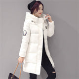 Black/White/Pink Casual Warm Long Sleeve Ladies Basic Coat Women Parkas Cotton Winter Jacket Large Size