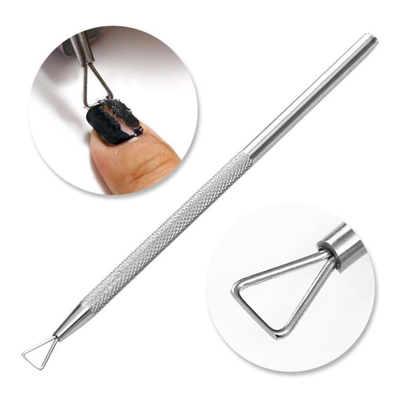 Fashion Silver Stainless Steel Triangle Stick Rod UV Gel Polish Remover Wet Paper Nail Care Nail Art Tool