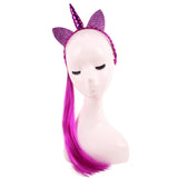 Child Kids Girl Hairband Unicorns Wig Braid Hair Clasp Child Costume