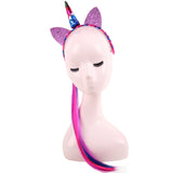 Child Kids Girl Hairband Unicorns Wig Braid Hair Clasp Child Costume